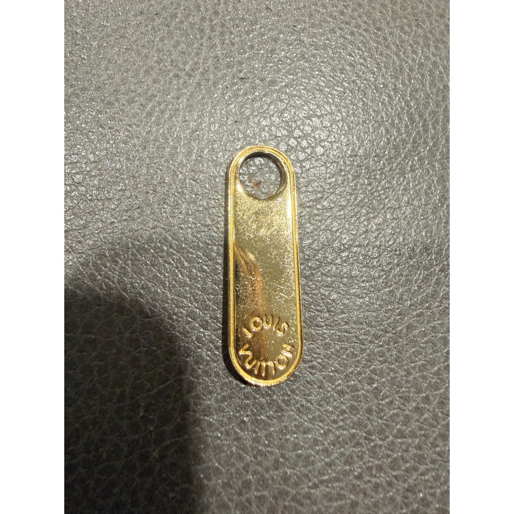 Louis Vuitton Gold Tone Metal Zipper Pull Replacement Hardware Handbag 40mm